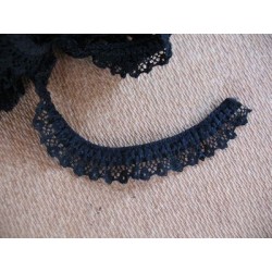 Elastique dentelle fleurette noir 13mm
