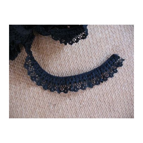 Elastique dentelle fleurette noir 13mm