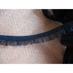 Elastique dentelle frou-frou noir 12mm