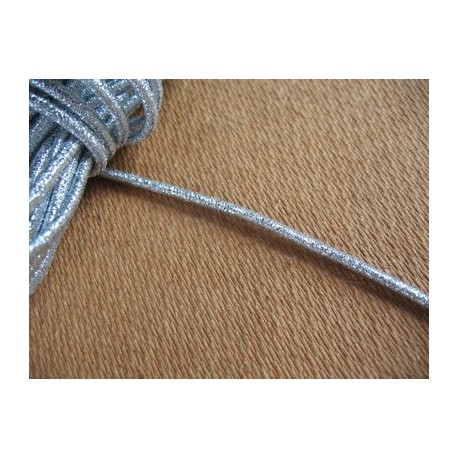 Elastique rond argent pailleté 3mm