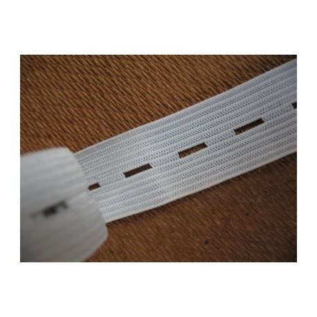 Elastique boutonnière blanc 16mm