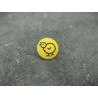 Bouton poussin jaune noir 12mm