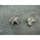 Bouton entrelas metal argent diamant et saphir 19mm