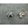 Bouton entrelas metal argent diamant et saphir 19mm