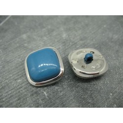 Bouton carré seventies bleu raf 25mm