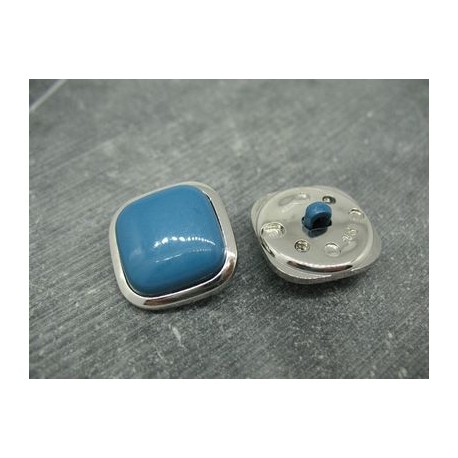 Bouton carré seventies bleu raf 25mm