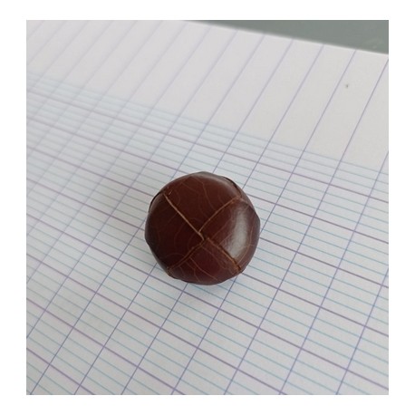 Bouton cuir marron foncé 20mm