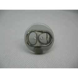 Bouton recyclage inclusion capsule translucide gris clair 28mm