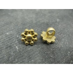 Bouton fleur résine or 12mm