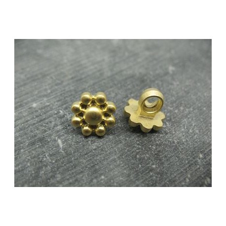 Bouton fleur résine or 12mm