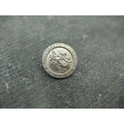 Bouton métal laiton nickelé " lycée hôtelier  Le Touquet" 15mm