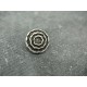 Bouton métal cercles argent noir 15mm