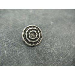 Bouton métal cercles argent noir 15mm