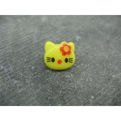 Bouton tête de chat jaune 15mm
