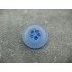 Bouton verre dépoli diamants bleus 18mm