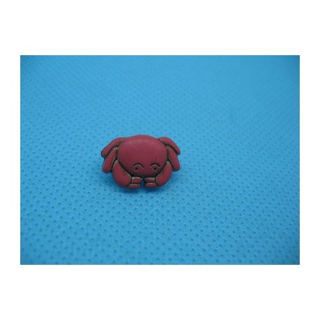Bouton crabe fuchsia 15mm