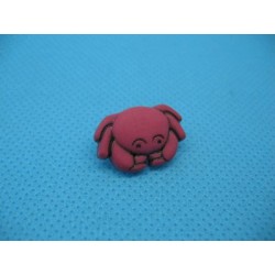 Bouton crabe fuchsia 19mm