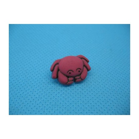 Bouton crabe fuchsia 19mm