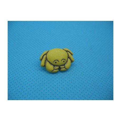 Bouton crabe jaune 19mm