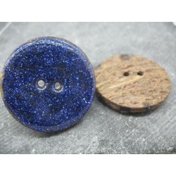 Bouton coco craquelé pailleté 2 40mm