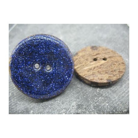Bouton coco craquelé pailleté 2 40mm