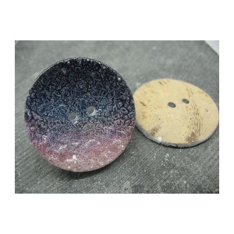 Bouton coco craquelé pailleté 3 40mm