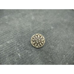 Bouton fleur edelweiss écru verni 12mm