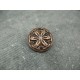 Bouton fleur edelweiss métallisé cuivre  émaillé ciel 22mm