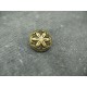 Bouton fleur edelweiss métallisé vieil or émaillé jaune 15mm