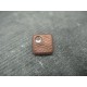 Bouton carré strass cuivre 15mm