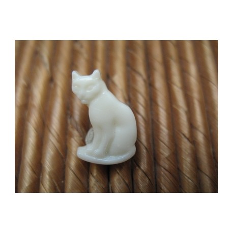 Bouton chat écru 18mm