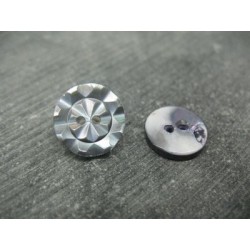 Bouton nacre Tahiti ciselé gris 13mm