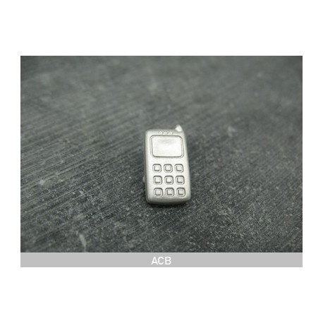 Bouton téléphone gris clair 18mm