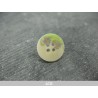 Bouton 2 pâquerettes écru vert 15mm