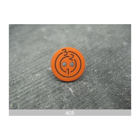 Bouton cible orange 15mm