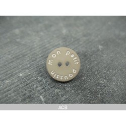 Bouton "mon petit poussin" beige 15mm