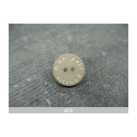 Bouton "mon petit poussin" beige 15mm