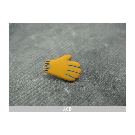 Pendentif " main de fatma" ocre bleu 20mm