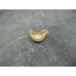 Bouton oiseau or-écru 15mm