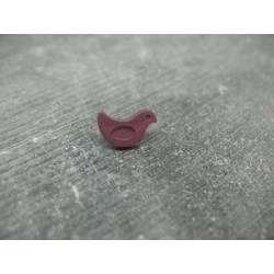 Bouton oiseau violet reflet bronze 12mm