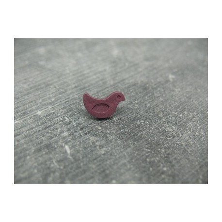 Bouton oiseau violet reflet bronze 12mm