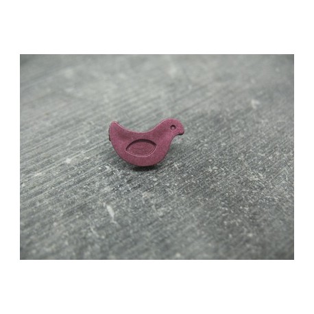 Bouton oiseau violet reflet bronze 15mm