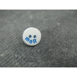 Bouton mer blanc bleu 12mm