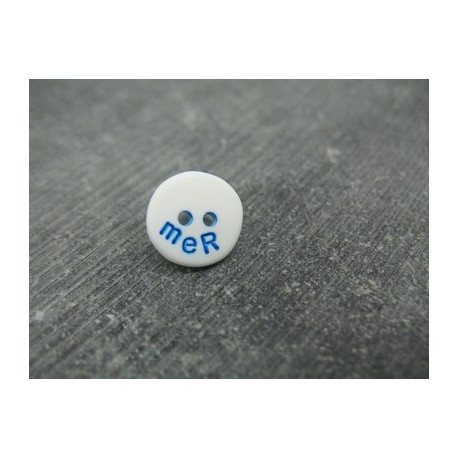 Bouton mer blanc bleu 12mm