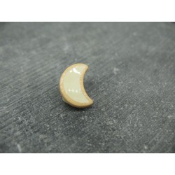 Bouton lune abricot écru 15mm