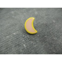 Bouton lune jaune rose 15mm
