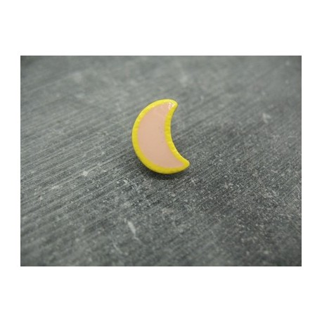 Bouton lune jaune rose 15mm