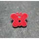 Bouton papillon rouge 15 mm b8