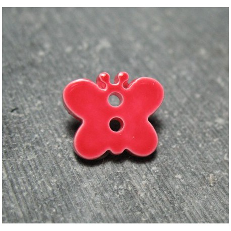 Bouton papillon rouge 15 mm b8