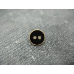 Bouton noir cercle or pailleté 10mm